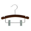 10" Natural Walnut Baby Hanger w/ Clips